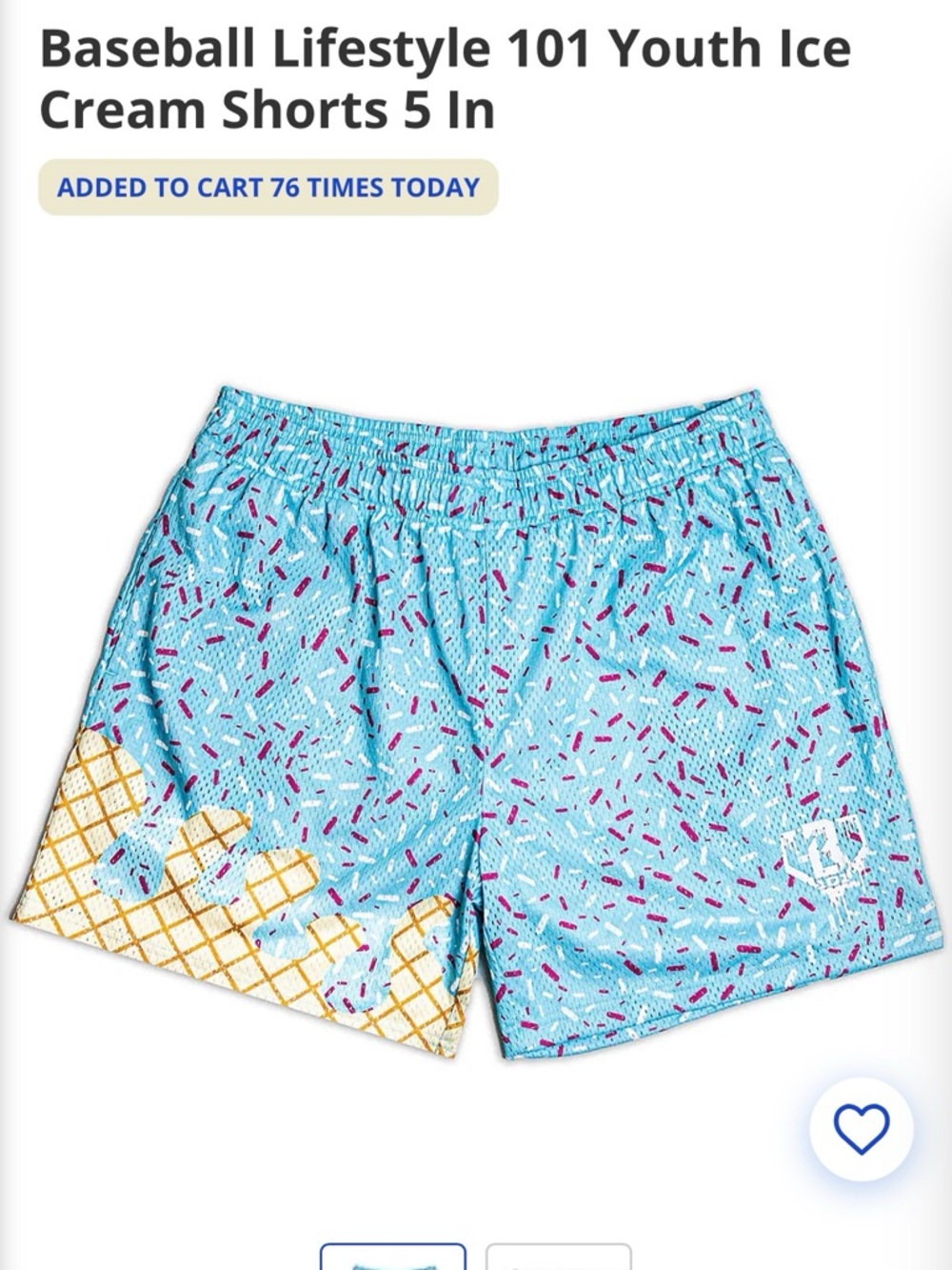 Baseball Lifestyle 101 Ice Cream Shorts
